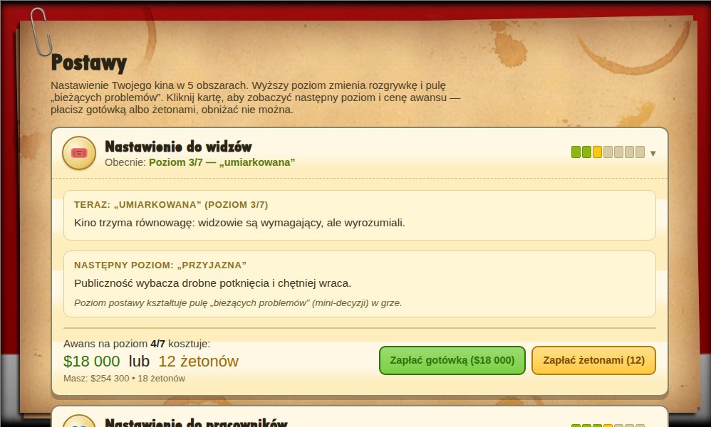 Postawy kina — pięć obszarów strategii
