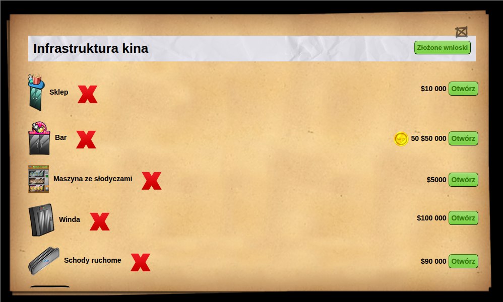 Rozbudowa infrastruktury kina